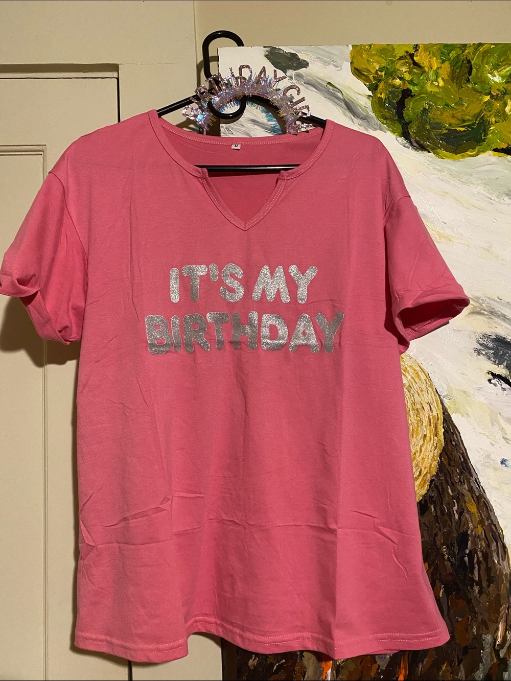 Pink Bday Shirt and Headband Set